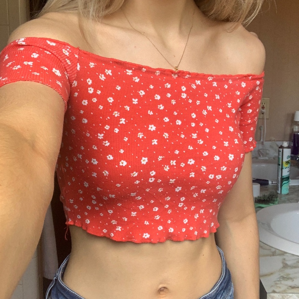 off the shoulder crop top